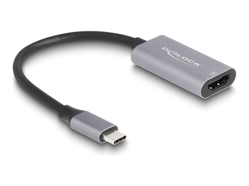 [60021] Delock Ultra High Speed - Videoadapter - USB-C männlich zu HDMI weiblich - 15 cm - grau/schwarz - 8K60Hz (7680 x 4320)