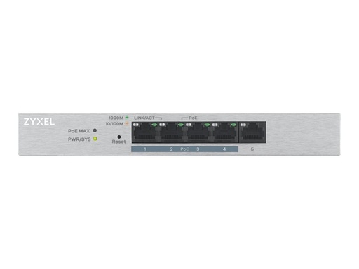 [GS1200-5HPV2-EU0101F] ZyXEL GS1200-5HP v2 - Switch - managed - 1 x 10/100/1000 + 4 x 10/100/1000 (PoE+)