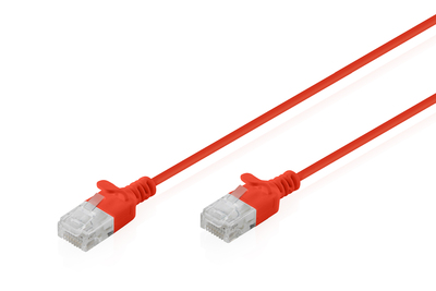 [DK-1618-050S-R] DIGITUS CAT 6 U-UTP Slim Patchkabel, 5 m, Rot