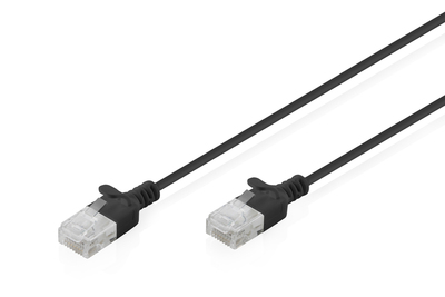 [DK-1618-015S-BL] DIGITUS CAT 6 U-UTP Slim Patchkabel, 1,5 m, Schwarz