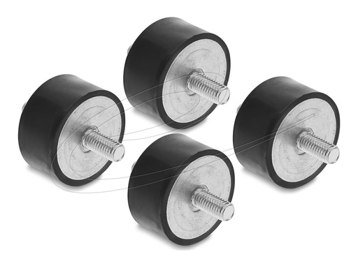 [60817] Delock Vibration damper - 2 external threads - Schwarz (Packung mit 4)