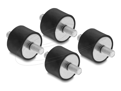 [60816] Delock Vibration damper - with 2 external threads - Schwarz (Packung mit 4)