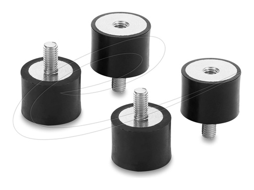 [60819] Delock Vibrationsdämpfer M5 x 0.8 mm D 20 H 15 mit Innen und Außengewinde 4 Stue...