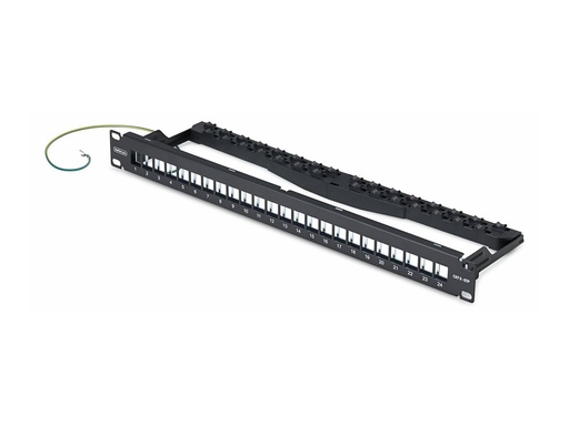 [C6PANELSTP241U] StarTech.com Startech - Leeres Keystone-Patchpanel - mit Kabelmanagementleiste, für RJ45 - geeignet für Wandmontage, Rack montierbar - CAT 6a/8 - STP/UTP - Schwarz - 1U - 48.3 cm (19")