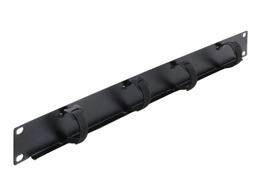 [91067] Delock Kabelführungsplatte für Schaltschrank - with 4 hook-and-loop cable ties - Schwarz - 1U - 48.3 cm (19")
